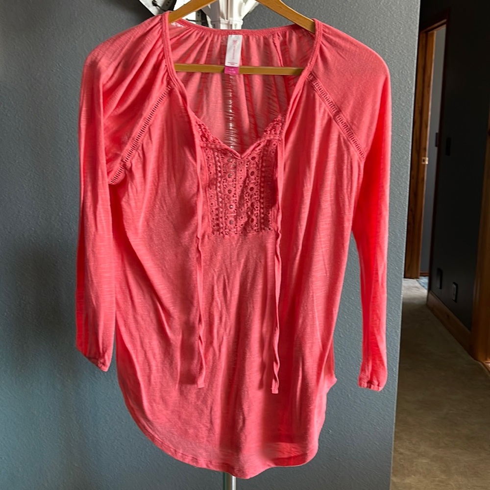 Pink 3/4 Sleeve Light Long Sleeve